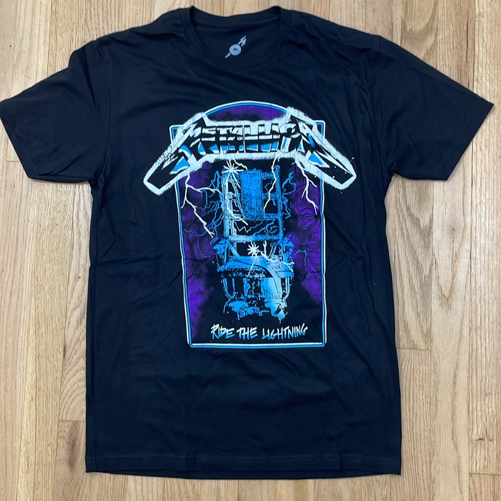 Metallica Band T-Shirt Med Black Ride the Lightning 1984 Tour Tee Metal music